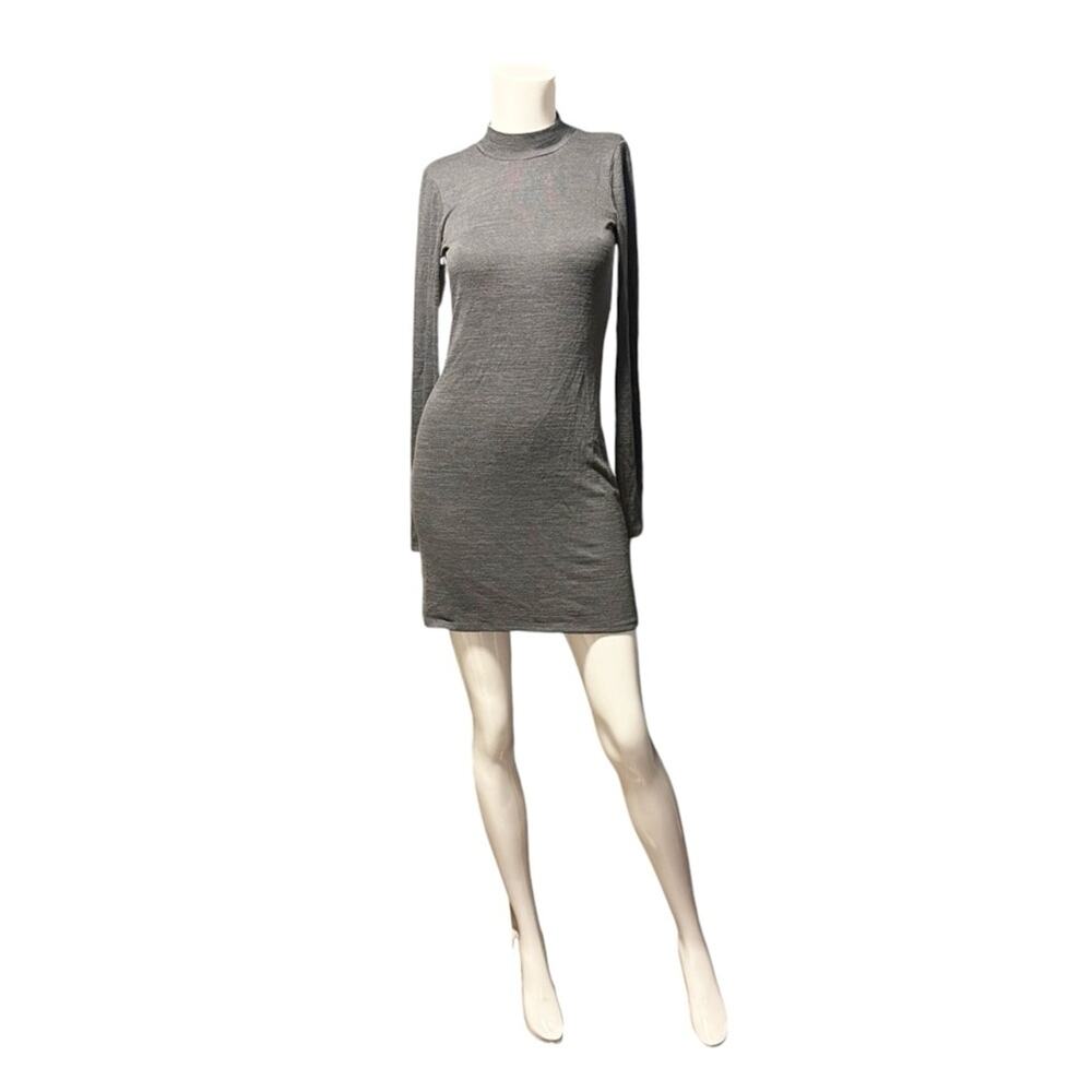 ARITZIA Wilfred Free Sweater Dress Open Back Gray Mock Neck Turtleneck XXS New